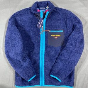 Polo Ralph Polo Sport Piled Fleece Zip Up Jacket Medium Large XXL